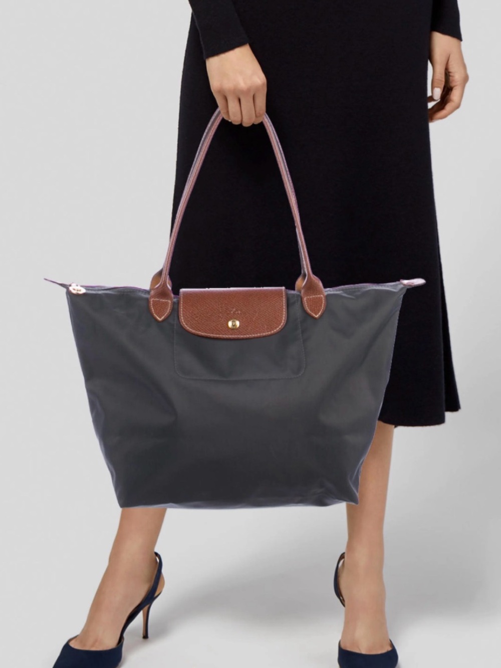 Longchamp Le Pliage Large Tote - dark grey